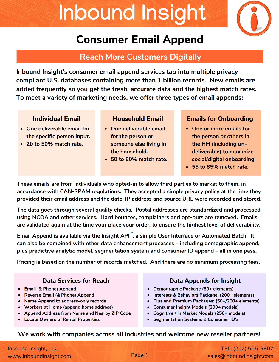 Consumer Email Append