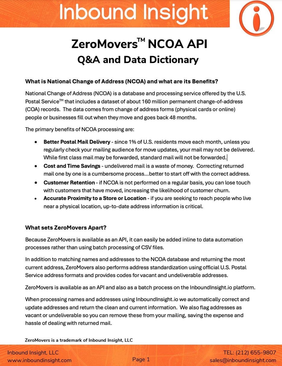 NCOA API