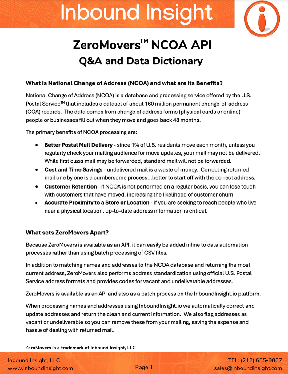 NCOA API